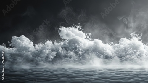 An isolated transparent special effect of smoke or fog. Description: Modern illustration of cloudiness, mist, or smog on a white background.