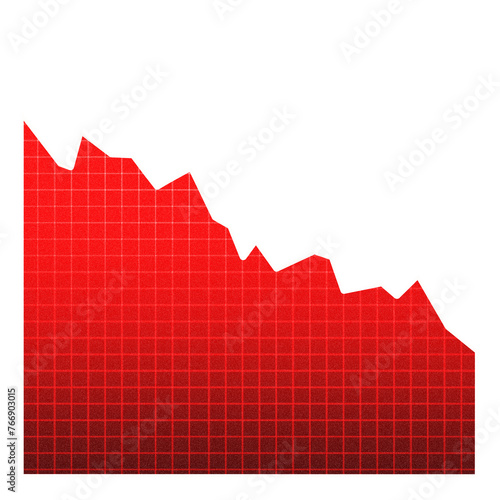 Red going down stock icon on transparent background. Financial market crash graph png. Graph chart downtrend symbol. chart going down sign.