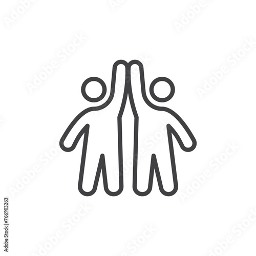 Teamwork and collaboration line icon