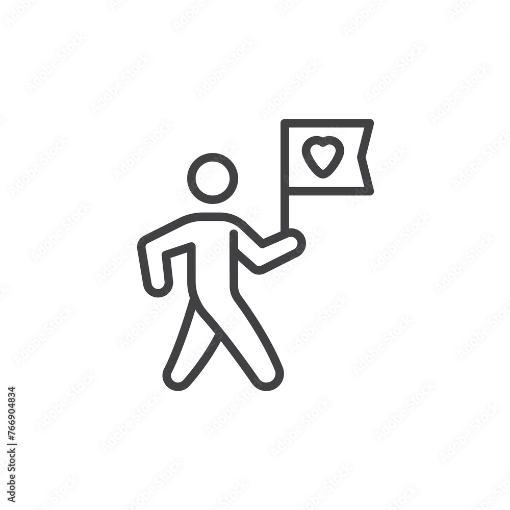 Charity Walk line icon. Charity Walk line icon.