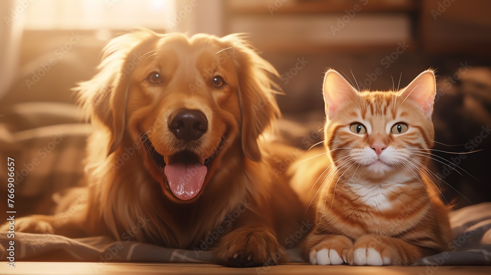 a dog and cat lying on the floor a dog and cat lying on the floor