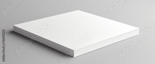 a white square object on a gray background