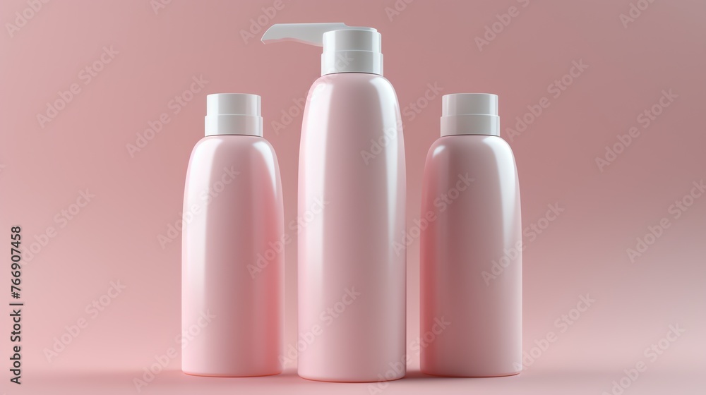 a group of pink bottles a group of pink bottles