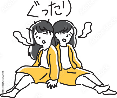 ぐったりしている2人の女性