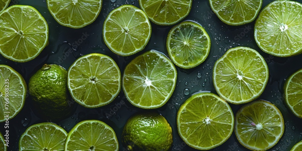 Fresh Citrus Lime Slices Texture