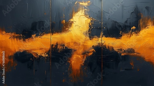 Prints with abstract artwork, golden brush strokes, texture. Perfect for wall decor, posters, cards, murals, hangings....