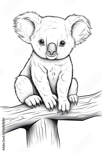 a koala bear on a branch photo