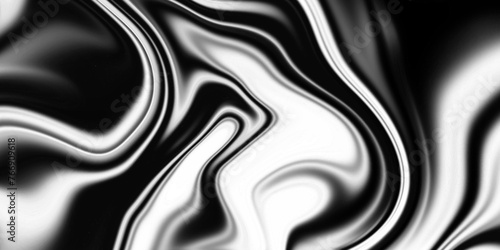 Abstract flowing liquid curve line. Silver black metallic. Modern fluid background. Black and silver background. Beautiful Marbling liquify.