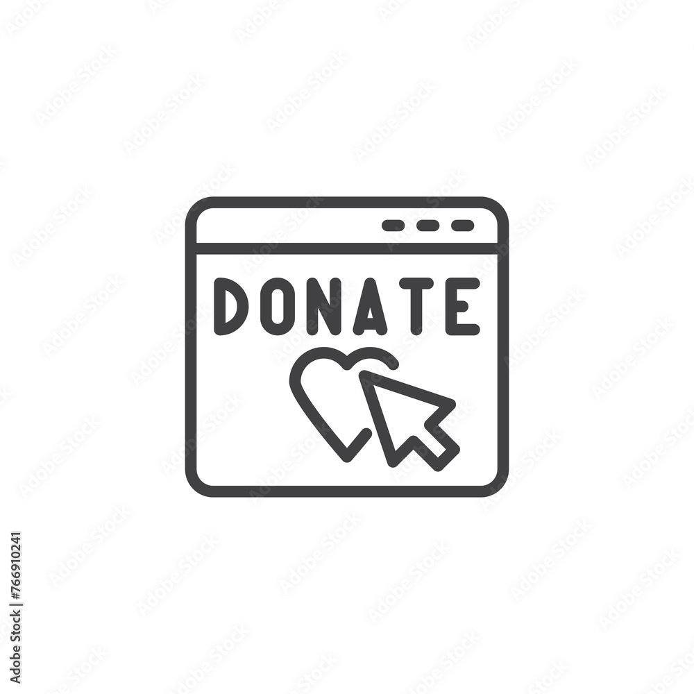 Charity Website line icon Charity Website line icon