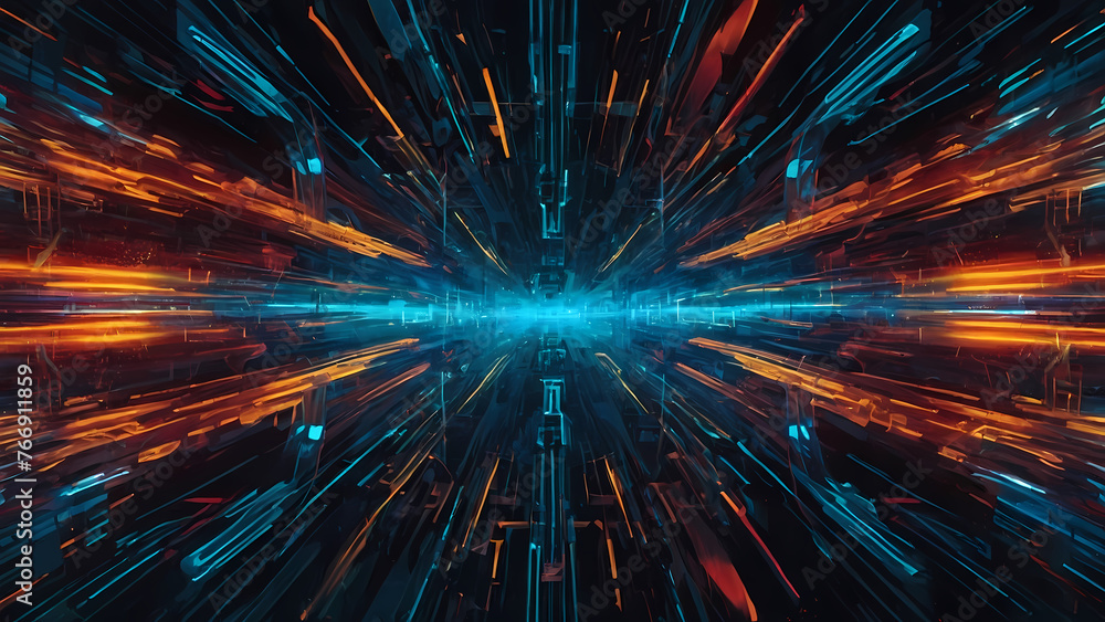 Obraz premium Quantum Horizons: Exploring the Digital Frontier : Generative AI