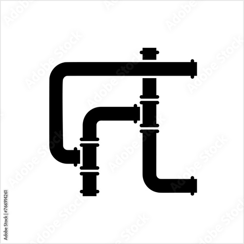 Pipe Icon, Pipe Fitting Icon, Water, Gas, Oil Pipeline, Plumbing Work