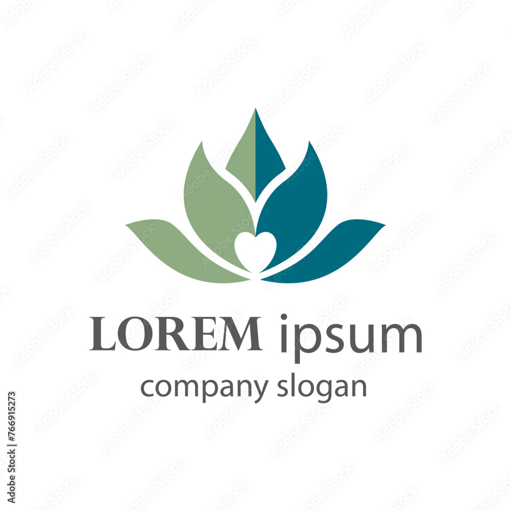 Elegant and beautiful blooming flower logo illustration Elegant and beautiful blooming flower logo illustration
