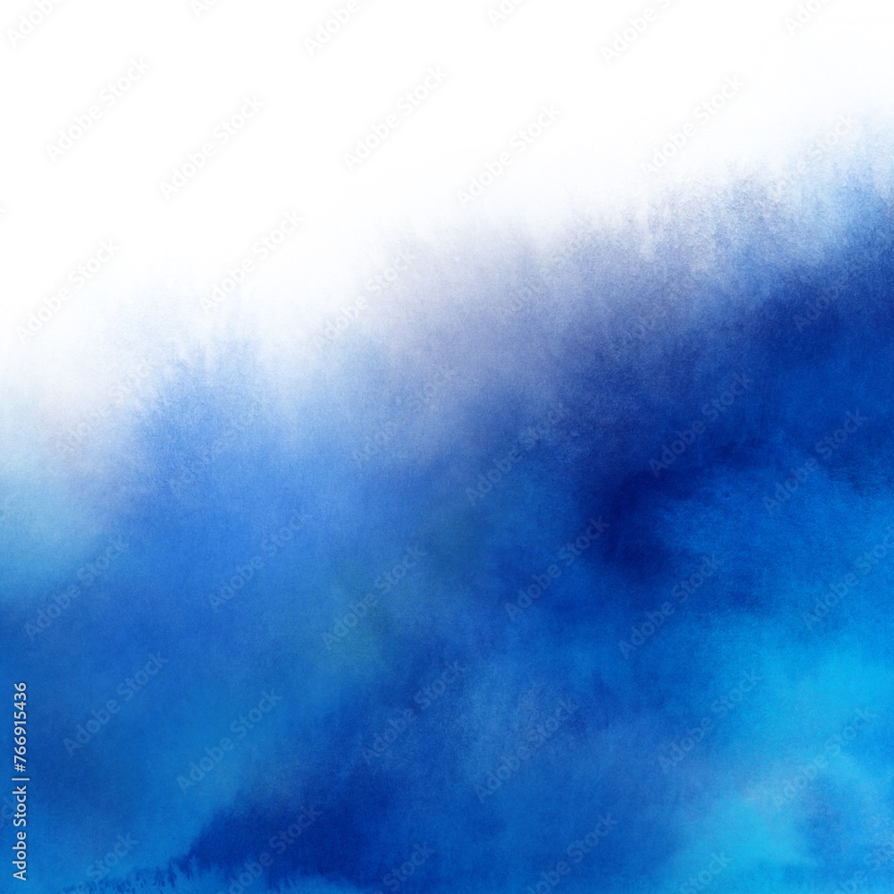 Beautiful blue watercolour background. Versatile artistic image for creative design projects: posters, banners, cards, covers, magazines, prints, brochures, wallpapers. Artist-made art, no AI.