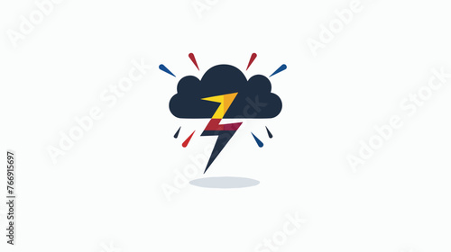 Thunder icon template trendy flat vector 