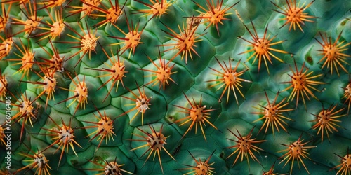 Organic Cactus Texture Close-Up