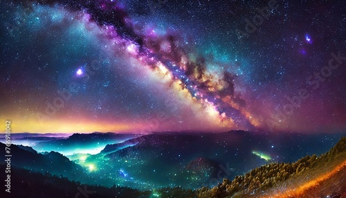 Space, galaxies, nebulae, planets, stars, moon, wallpaper, landscape, planet science, colorful colors © wonni