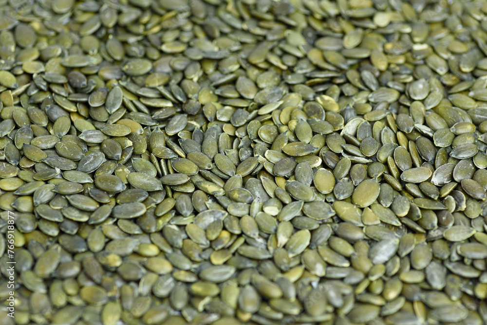 green organic pumpkin seeds texture