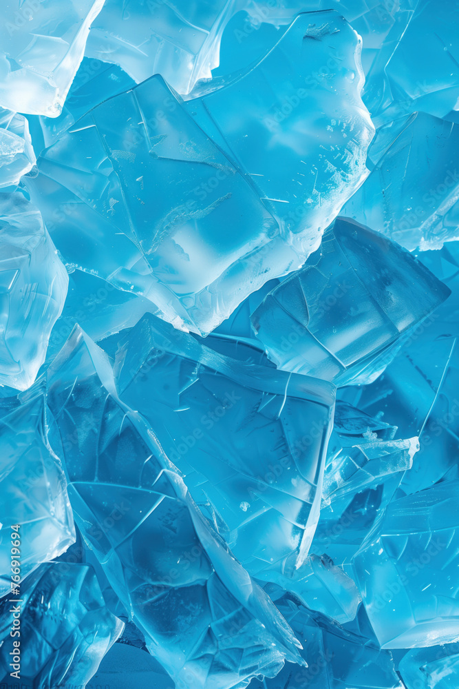 Obraz premium Closeup ice surface texture. Background image. Created with Generative AI technology.