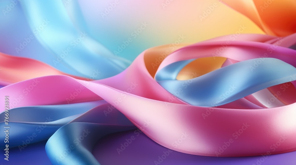 Abstract multicolored ribbon on a white background. Texture. A place for the text.