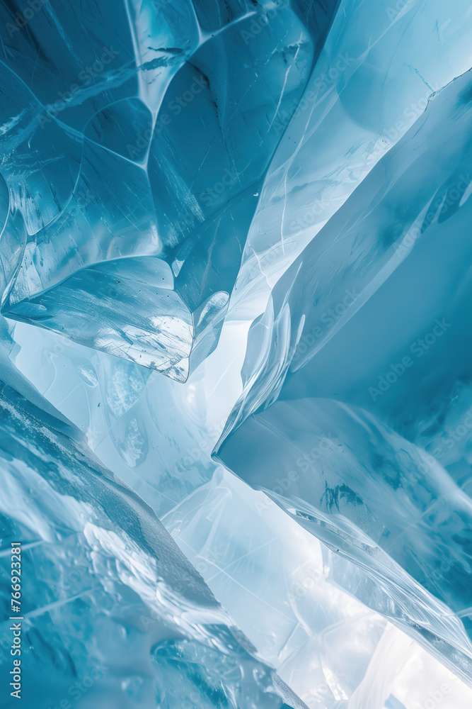 Obraz premium Closeup ice surface texture. Background image. Created with Generative AI technology.