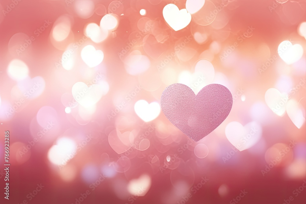 Abstract Big Hearts with Blur Bokeh Lights and Heart-Shaped Glitter. Valentine's Day Background with Copy Space for Wedding, Anniversary, Women's Day, Holiday, and Event Celebration Banners or Posters Abstract Big Hearts with Blur Bokeh Lights and Heart-Shaped Glitter. Valentine's Day Background with Copy Space for Wedding, Anniversary, Women's Day, Holiday, and Event Celebration Banners or Posters