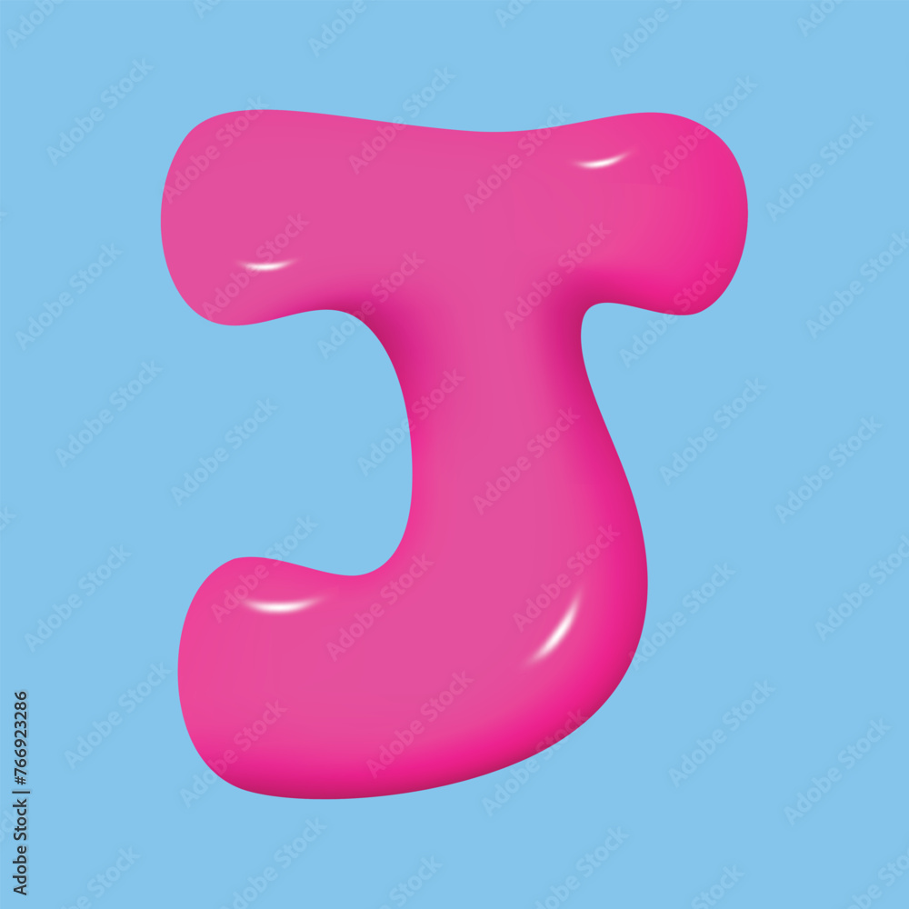 bubble font. glossy 3d pink super bubble font in plastic style. Alphabet font J. inflated balloon letters. trendy english type. realistic vector illustration bubble font. glossy 3d pink super bubble font in plastic style. Alphabet font J. inflated balloon letters. trendy english type. realistic vector illustration