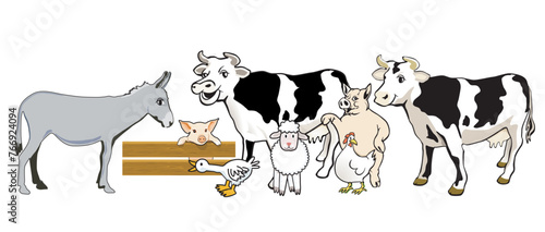 Bauernhof Tiere sind fröhlich, Cartoon Illustration