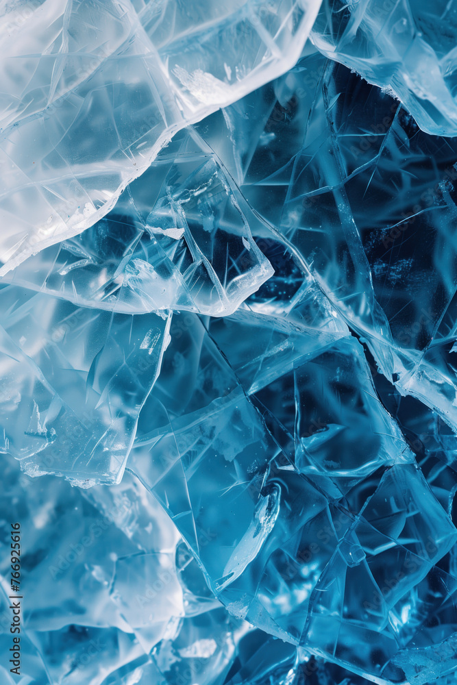 Obraz premium Closeup ice surface texture. Background image. Created with Generative AI technology.