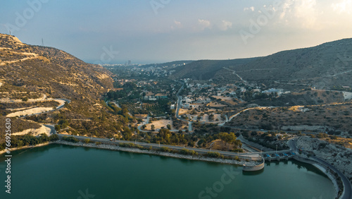 Aerial view of the Germasogeia Reservoir in Cyprus. © Wirestock