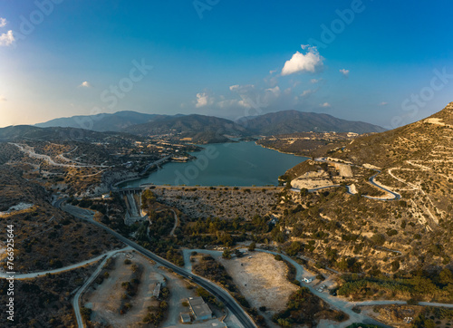 Aerial view of the Germasogeia Reservoir in Cyprus. photo