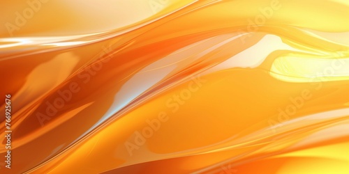 はちみつ風の抽象横長テンプレート。透明感のある立体的な黄色とオレンジの波