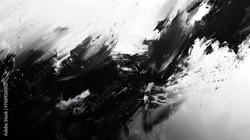 Abstract black and white brush strokes wallpaper design
