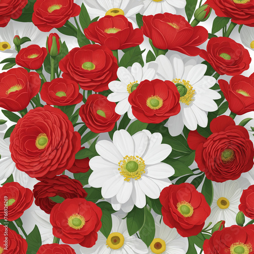 red and white roses colorful background