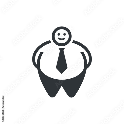 fat man obese logo vector illustration template design