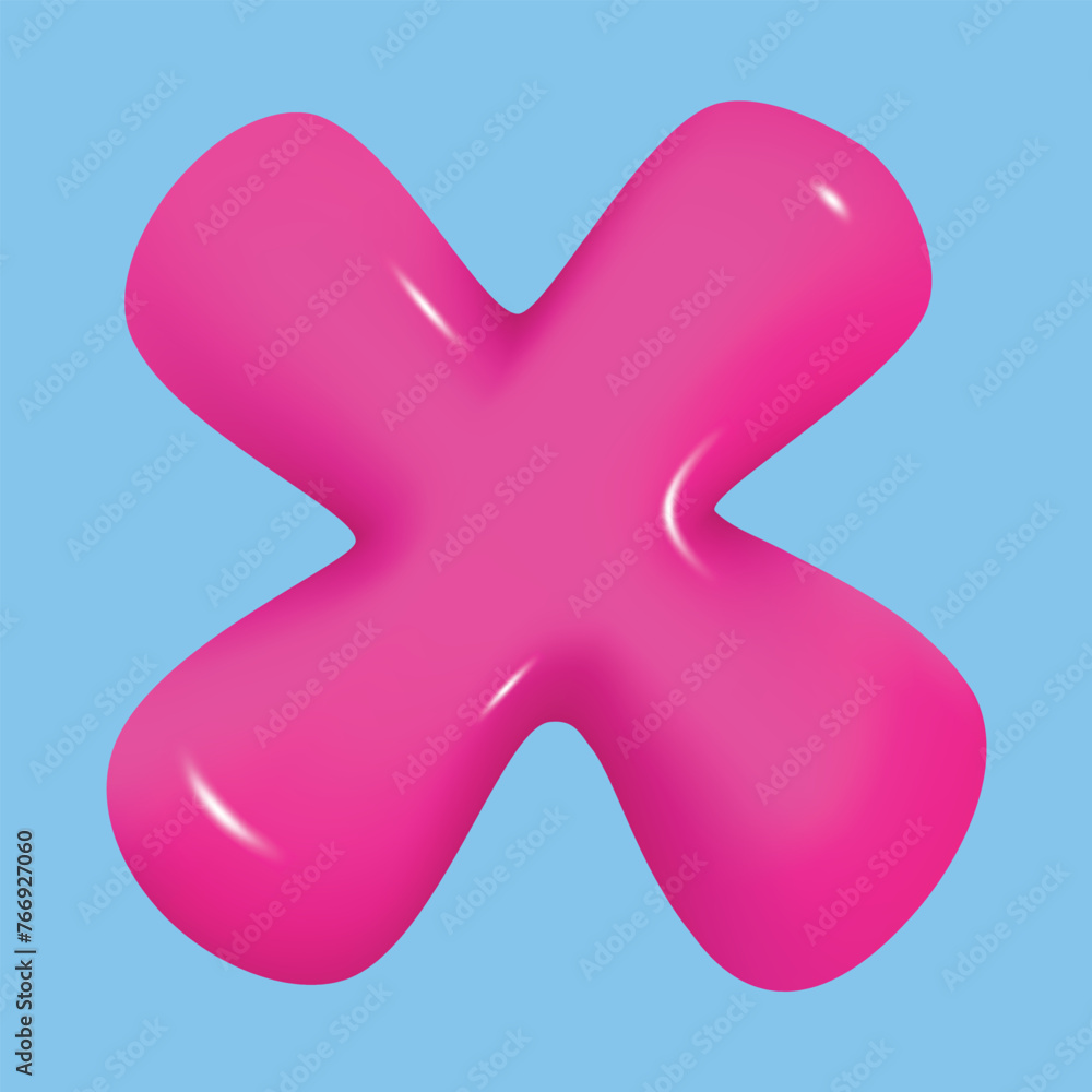 bubble font. glossy 3d pink super bubble font in plastic style. Alphabet font X. inflated balloon letters. trendy english type. realistic vector illustration bubble font. glossy 3d pink super bubble font in plastic style. Alphabet font X. inflated balloon letters. trendy english type. realistic vector illustration