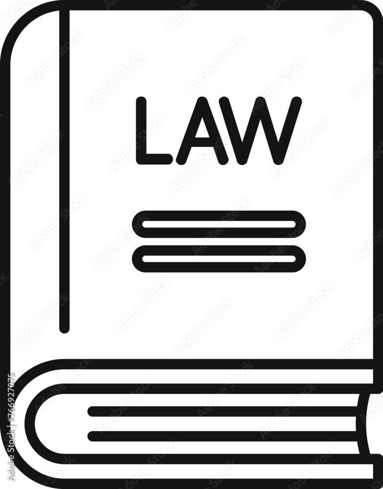 Law book icon outline vector. Regulated products safety. Policy search rule law Law book icon outline vector. Regulated products safety. Policy search rule law