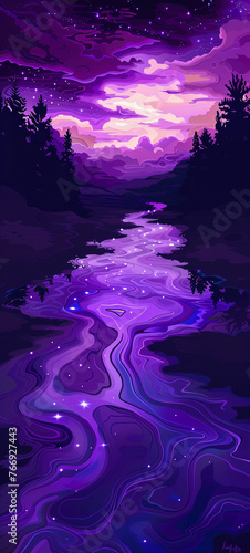 dark purple river, adobe illustrator