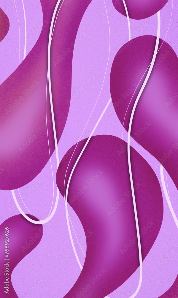 Background with white intertwined threads and abstract organic structure in purple Background with white intertwined threads and abstract organic structure in purple