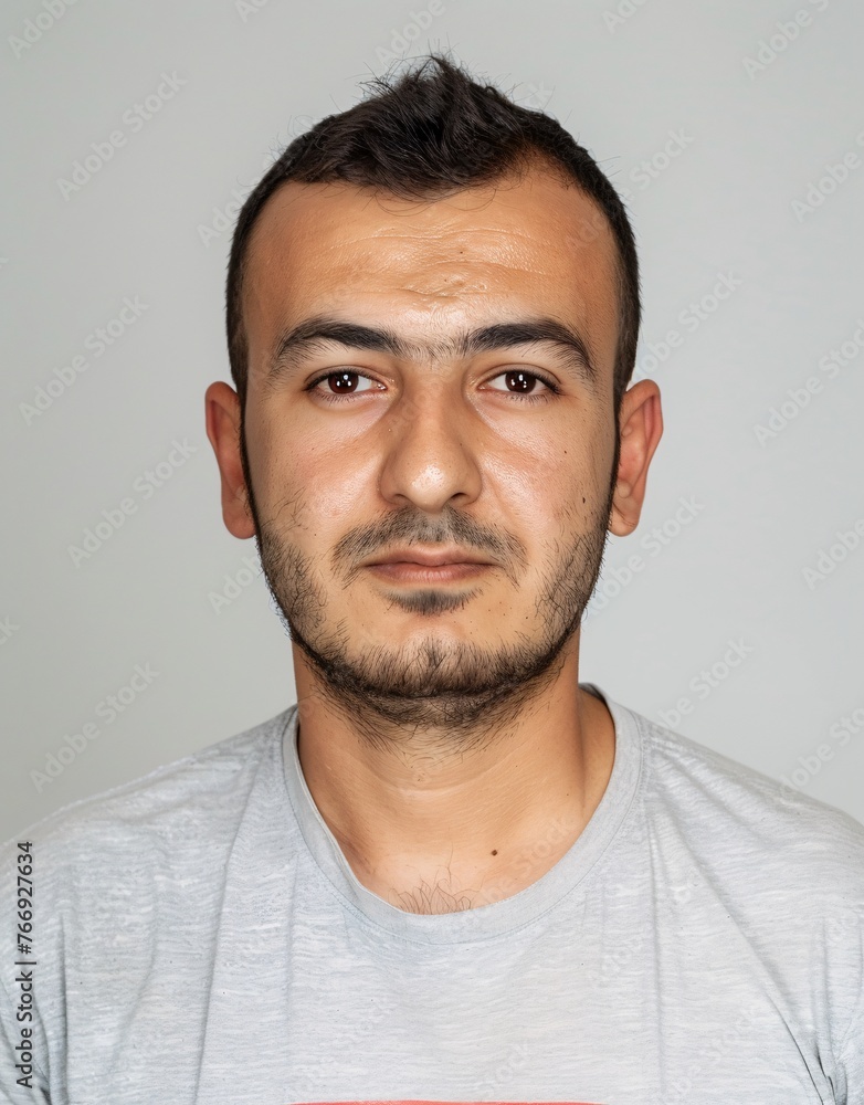 ID Photo: Turkish Man in T-shirt for Passport 01 ID Photo: Turkish Man in T-shirt for Passport 01