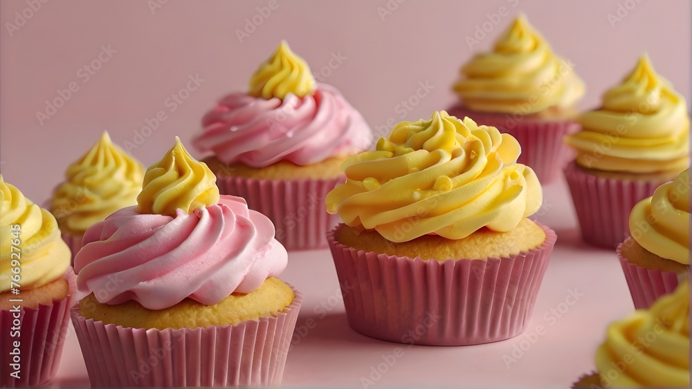 cupcakes with frosting and sprinkles, ai generated