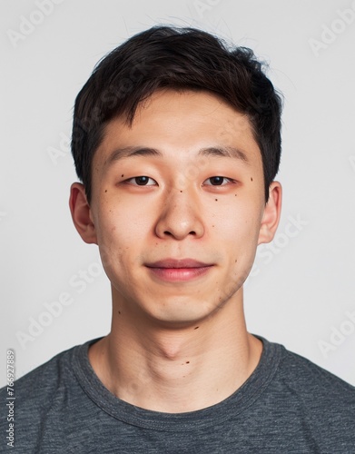 ID Photo: South Korean Man in T-shirt for Passport 01