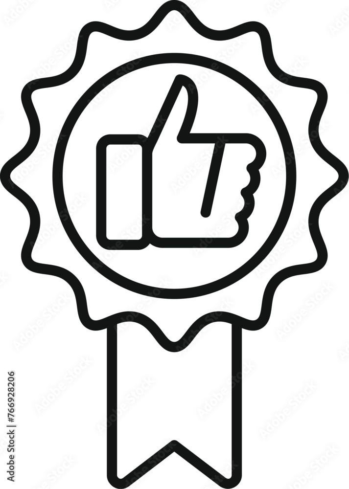 Thumb up best quality icon outline vector. Products control. Search policy rule Thumb up best quality icon outline vector. Products control. Search policy rule