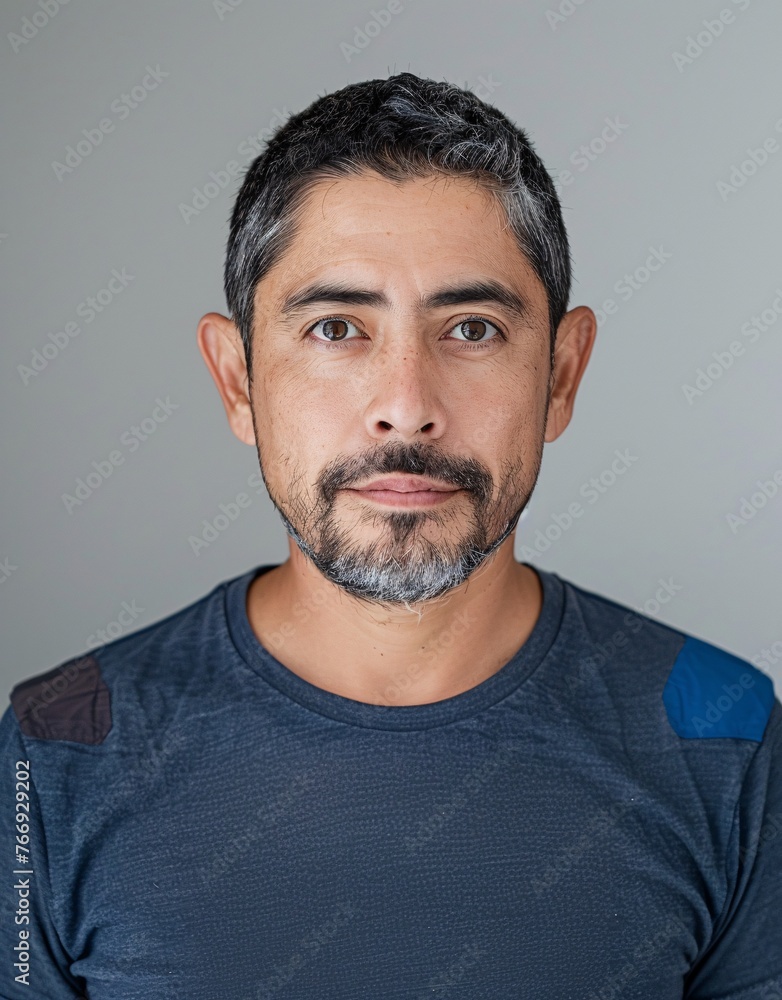 Obraz premium ID Photo: Latin Man in T-shirt for Passport 01