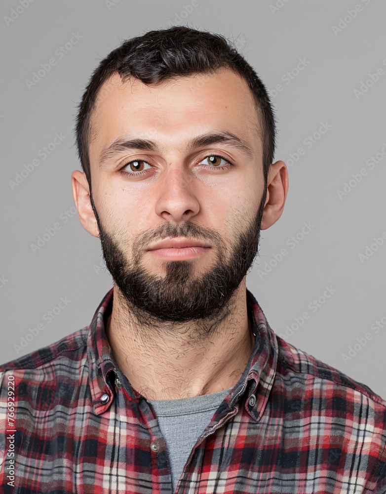 ID Photo: Caucasian Man in T-shirt for Passport 08 ID Photo: Caucasian Man in T-shirt for Passport 08