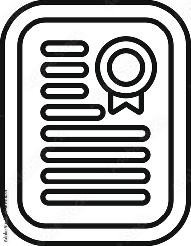 Cart law compliance icon outline vector. Digital internet law. Control quality