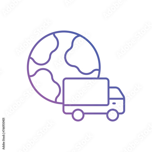 Gradient Color Worldwide Shipping vector icon