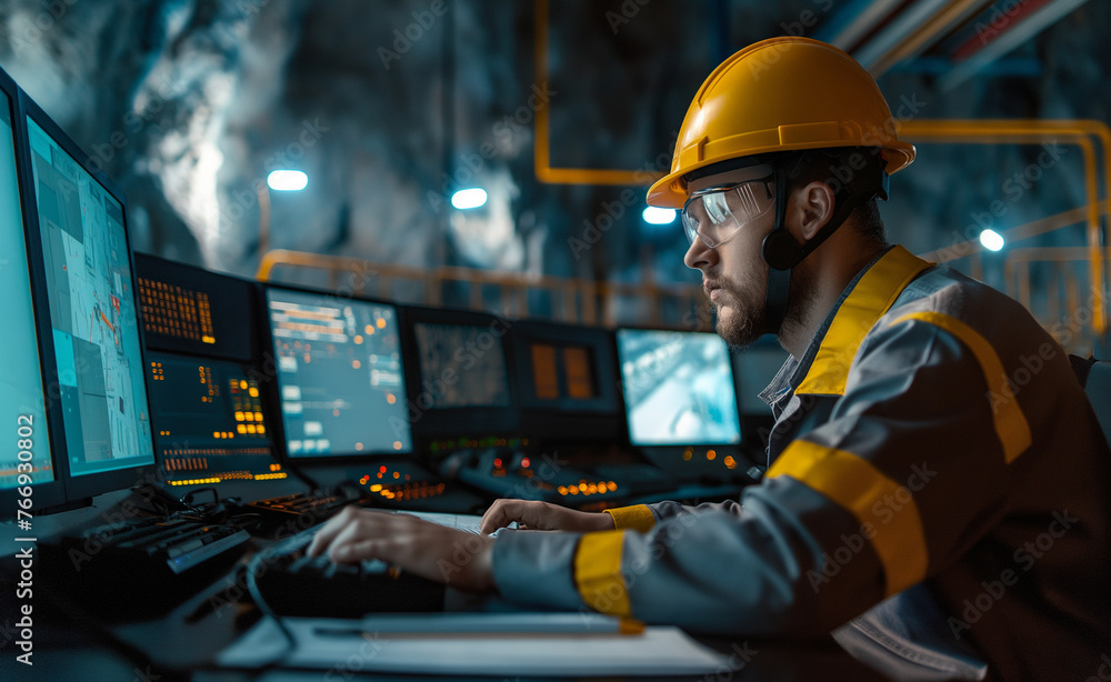 A factory worker using a tablet to check machinery in an industrial setting, showcasing the integration of technology in manufacturing. A factory worker using a tablet to check machinery in an industrial setting, showcasing the integration of technology in manufacturing.