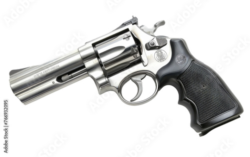 The Shining Steel Revolver isolated on transparent Background