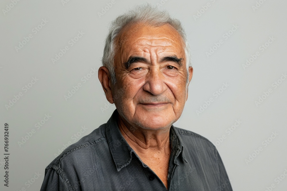 A man with a beard and gray hair is smiling A man with a beard and gray hair is smiling