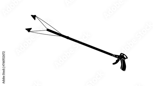Gardener Pick up Tool , black isolated silhouette